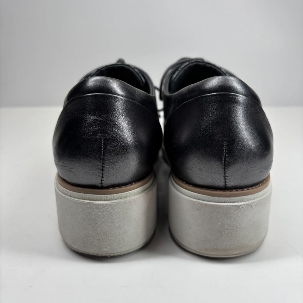 Clarks Sharon Crystal Women's US 11M Pewter Leather Wedge Oxford Shoes Platform - Picture 4 of 16